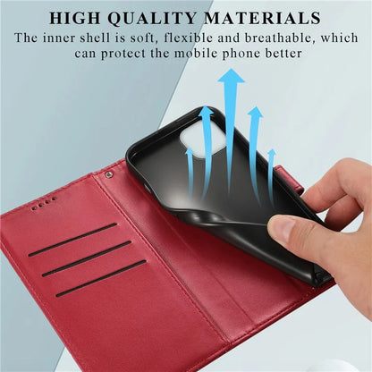 DF-06 For iPhone 15 Plus Case Well-protected Lines Imprinted Leather Phone Cover