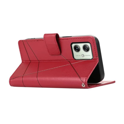 DF-06 For Motorola Moto G54 5G Case Lines Imprinted Full Protection Leather Phone Cover