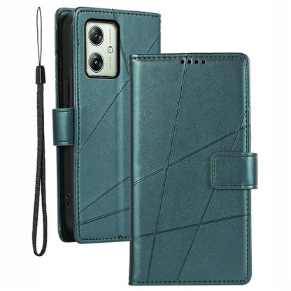 DF-06 For Motorola Moto G54 5G Case Lines Imprinted Full Protection Leather Phone Cover