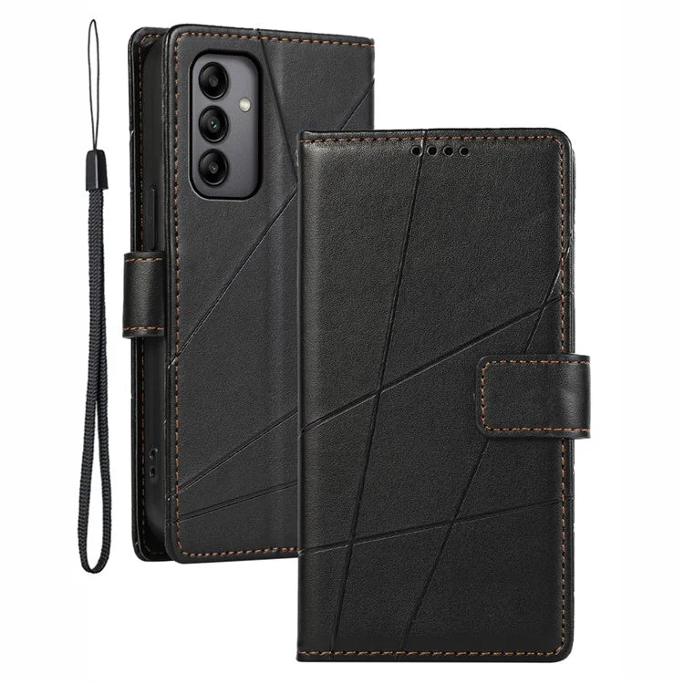 DF-06 For Samsung Galaxy A05s 4G Case Lines Imprinted PU Leather+TPU Phone Cover
