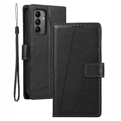 DF-06 For Samsung Galaxy A05s 4G Case Lines Imprinted PU Leather+TPU Phone Cover