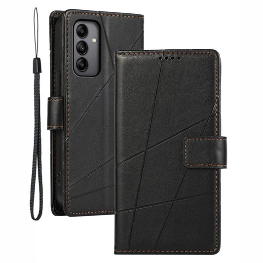 DF-06 For Samsung Galaxy A05s 4G Case Lines Imprinted PU Leather+TPU Phone Cover