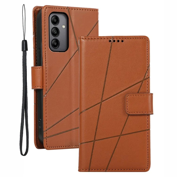 DF-06 For Samsung Galaxy A05s 4G Case Lines Imprinted PU Leather+TPU Phone Cover