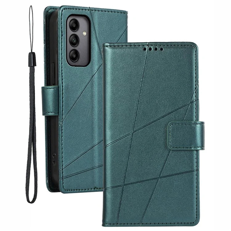 DF-06 For Samsung Galaxy A05s 4G Case Lines Imprinted PU Leather+TPU Phone Cover