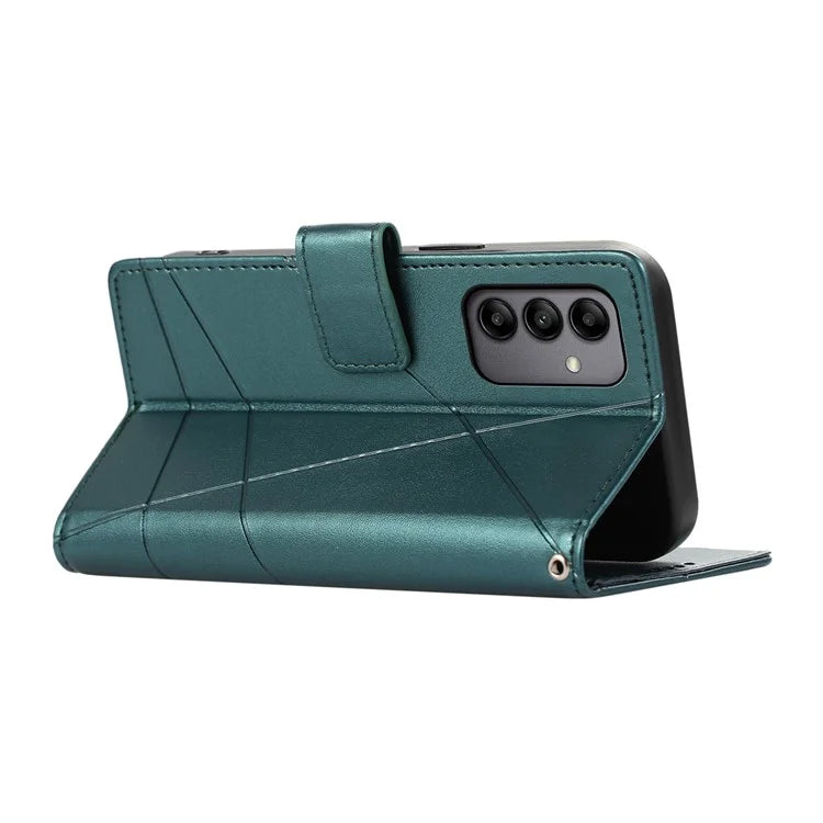 DF-06 For Samsung Galaxy A05s 4G Case Lines Imprinted PU Leather+TPU Phone Cover