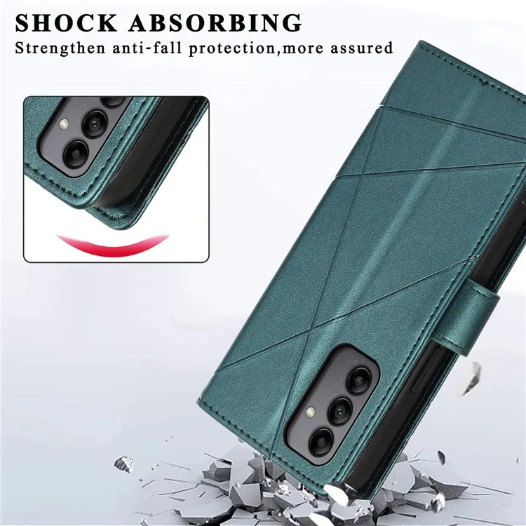 DF-06 For Samsung Galaxy A05s 4G Case Lines Imprinted PU Leather+TPU Phone Cover