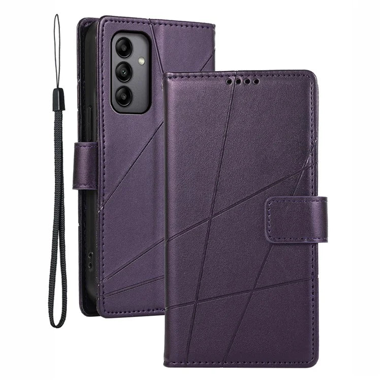 DF-06 For Samsung Galaxy A05s 4G Case Lines Imprinted PU Leather+TPU Phone Cover