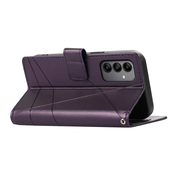 DF-06 For Samsung Galaxy A05s 4G Case Lines Imprinted PU Leather+TPU Phone Cover