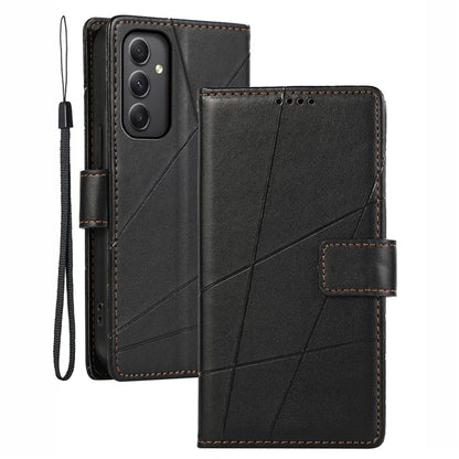 DF-06 For Samsung Galaxy A34 5G Case PU Leather Shell Lines Imprinted Phone Cover