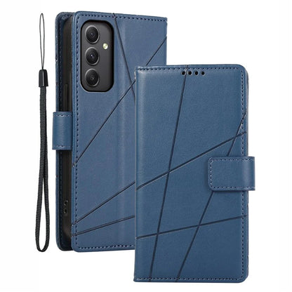 DF-06 For Samsung Galaxy A34 5G Case PU Leather Shell Lines Imprinted Phone Cover