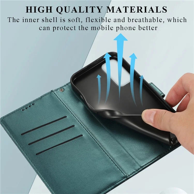 DF-06 For Samsung Galaxy A34 5G Case PU Leather Shell Lines Imprinted Phone Cover
