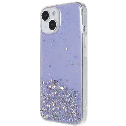 For iPhone 15 Plus Case Starry Sky Sparkle Epoxy Soft TPU Phone Cover