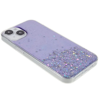 For iPhone 15 Plus Case Starry Sky Sparkle Epoxy Soft TPU Phone Cover