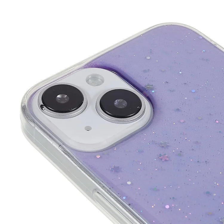 For iPhone 15 Plus Case Starry Sky Sparkle Epoxy Soft TPU Phone Cover