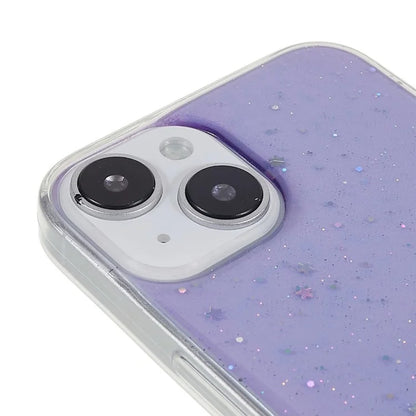 For iPhone 15 Plus Case Starry Sky Sparkle Epoxy Soft TPU Phone Cover
