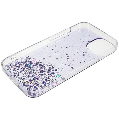 For iPhone 15 Plus Case Starry Sky Sparkle Epoxy Soft TPU Phone Cover