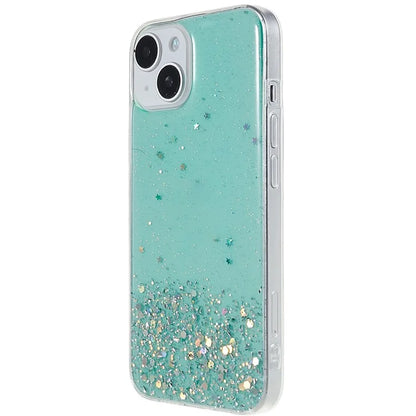For iPhone 15 Plus Case Starry Sky Sparkle Epoxy Soft TPU Phone Cover