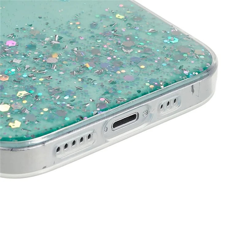 For iPhone 15 Plus Case Starry Sky Sparkle Epoxy Soft TPU Phone Cover