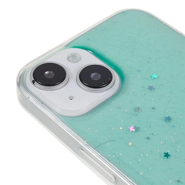 For iPhone 15 Plus Case Starry Sky Sparkle Epoxy Soft TPU Phone Cover