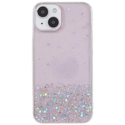 For iPhone 15 Plus Case Starry Sky Sparkle Epoxy Soft TPU Phone Cover