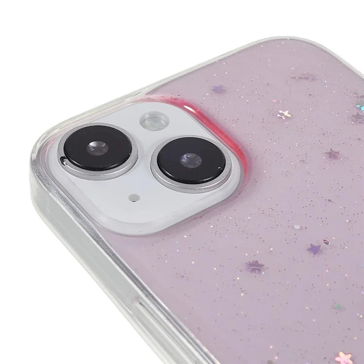 For iPhone 15 Plus Case Starry Sky Sparkle Epoxy Soft TPU Phone Cover