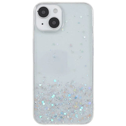 For iPhone 15 Plus Case Starry Sky Sparkle Epoxy Soft TPU Phone Cover
