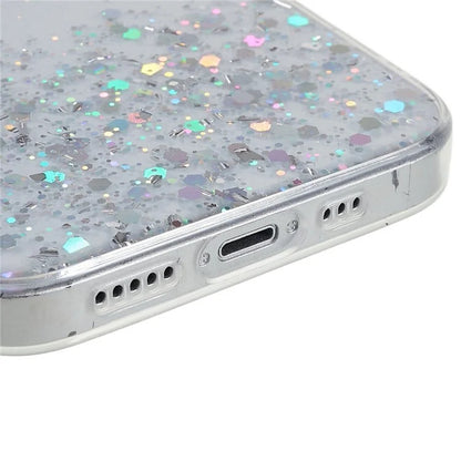 For iPhone 15 Plus Case Starry Sky Sparkle Epoxy Soft TPU Phone Cover