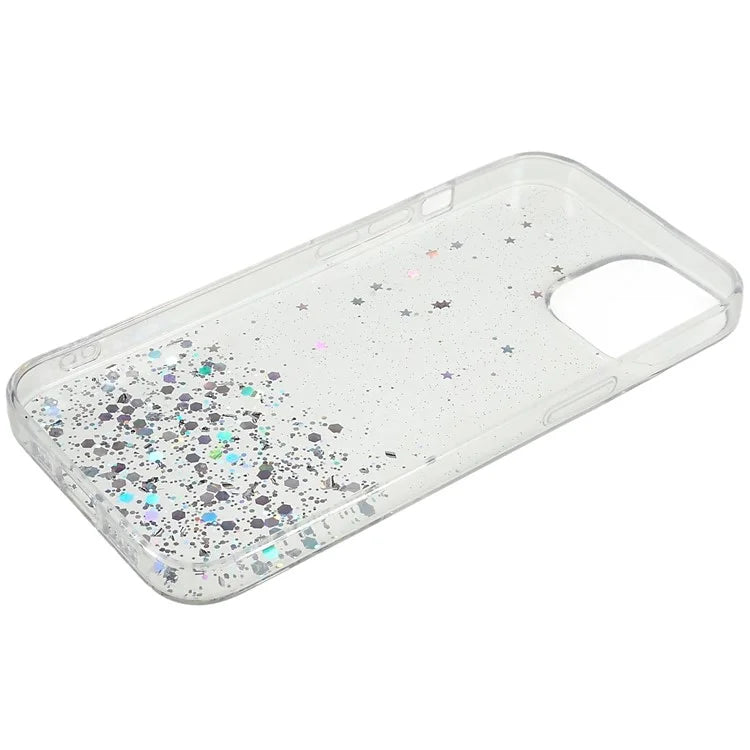 For iPhone 15 Plus Case Starry Sky Sparkle Epoxy Soft TPU Phone Cover