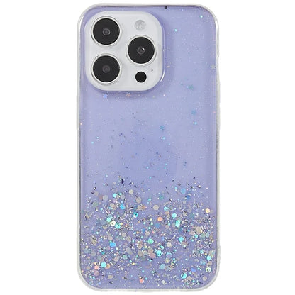 For iPhone 15 Pro Case Starry Sky Sparkle Epoxy Shockproof TPU Phone Back Cover