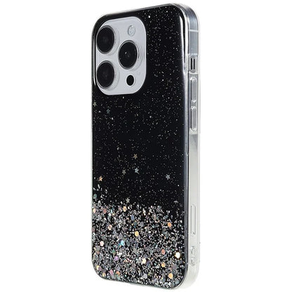 For iPhone 15 Pro Case Starry Sky Sparkle Epoxy Shockproof TPU Phone Back Cover