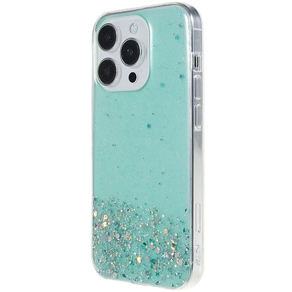 For iPhone 15 Pro Case Starry Sky Sparkle Epoxy Shockproof TPU Phone Back Cover