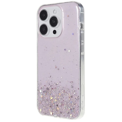 For iPhone 15 Pro Case Starry Sky Sparkle Epoxy Shockproof TPU Phone Back Cover