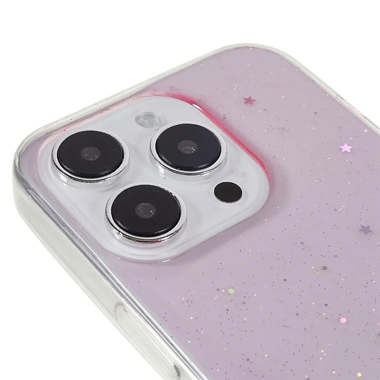 For iPhone 15 Pro Case Starry Sky Sparkle Epoxy Shockproof TPU Phone Back Cover