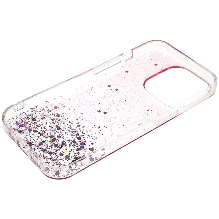 For iPhone 15 Pro Case Starry Sky Sparkle Epoxy Shockproof TPU Phone Back Cover