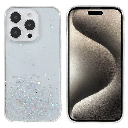 For iPhone 15 Pro Case Starry Sky Sparkle Epoxy Shockproof TPU Phone Back Cover