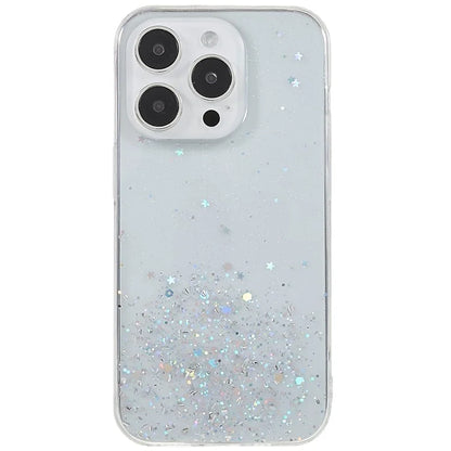 For iPhone 15 Pro Case Starry Sky Sparkle Epoxy Shockproof TPU Phone Back Cover