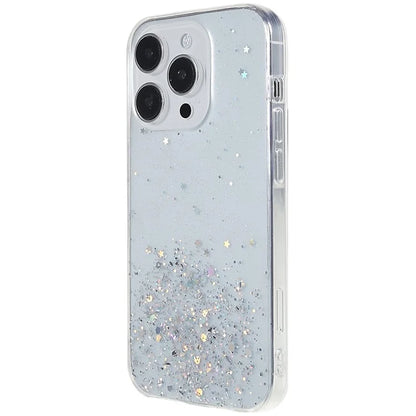 For iPhone 15 Pro Case Starry Sky Sparkle Epoxy Shockproof TPU Phone Back Cover