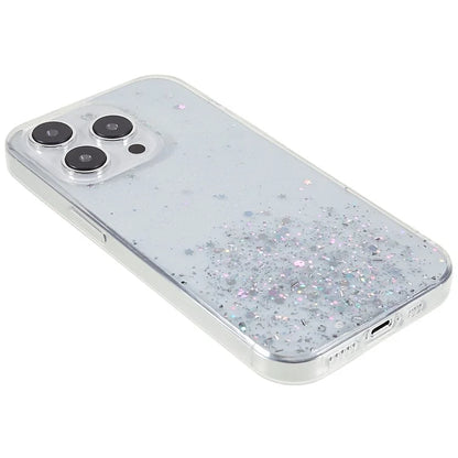 For iPhone 15 Pro Case Starry Sky Sparkle Epoxy Shockproof TPU Phone Back Cover