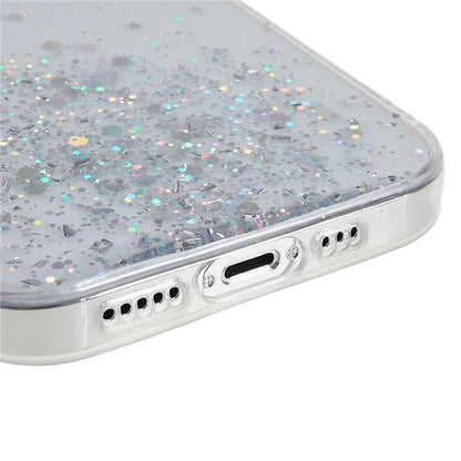 For iPhone 15 Pro Case Starry Sky Sparkle Epoxy Shockproof TPU Phone Back Cover