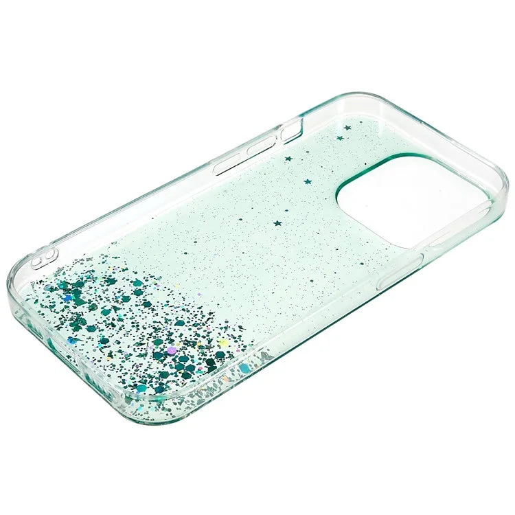 For iPhone 15 Pro Max TPU Case Starry Sky Sparkle Epoxy Protective Phone Back Cover