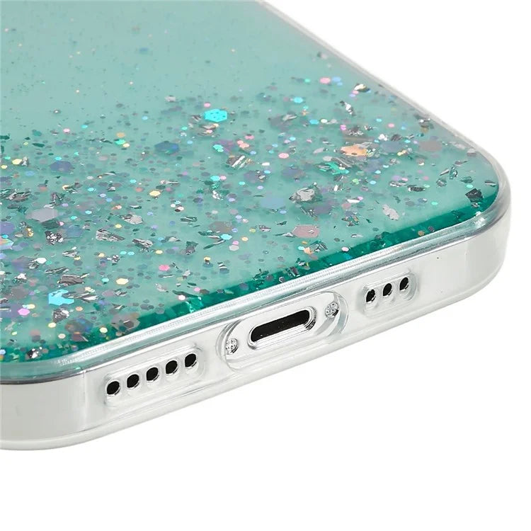 For iPhone 15 Pro Max TPU Case Starry Sky Sparkle Epoxy Protective Phone Back Cover