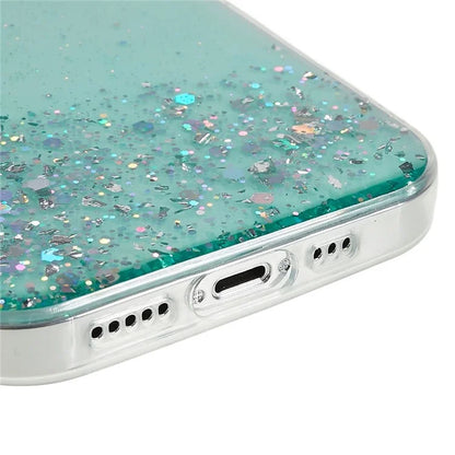 For iPhone 15 Pro Max TPU Case Starry Sky Sparkle Epoxy Protective Phone Back Cover