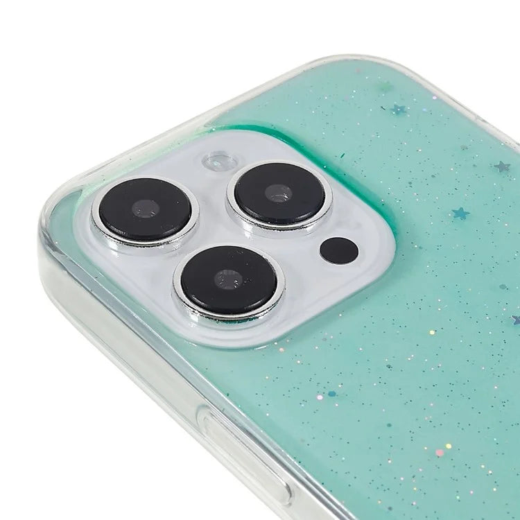 For iPhone 15 Pro Max TPU Case Starry Sky Sparkle Epoxy Protective Phone Back Cover