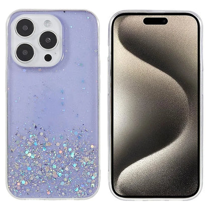 For iPhone 15 Pro Max TPU Case Starry Sky Sparkle Epoxy Protective Phone Back Cover