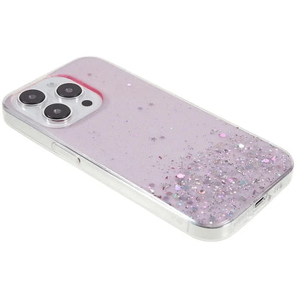 For iPhone 15 Pro Max TPU Case Starry Sky Sparkle Epoxy Protective Phone Back Cover