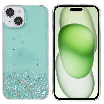 For iPhone 15 Case Starry Sky Sparkle Epoxy Anti-drop TPU Cellphone Cover