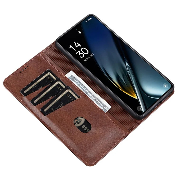 AZNS For Oppo A2 Pro 5G Case Cowhide Texture Leather Wallet Cover