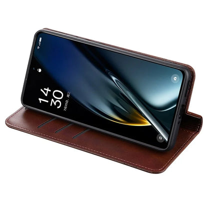 AZNS For Oppo A2 Pro 5G Case Cowhide Texture Leather Wallet Cover