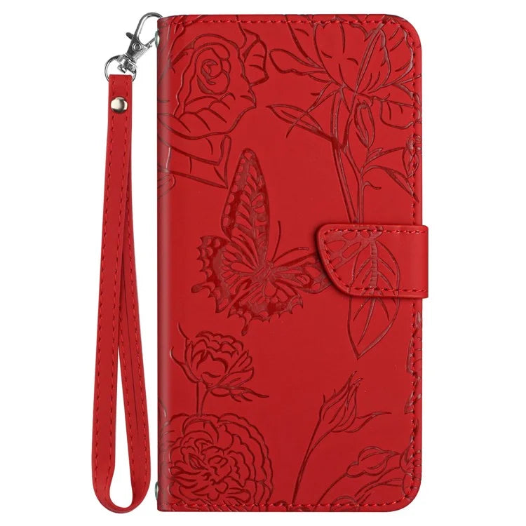 HT03 For Google Pixel 8a Cover Leather Stand Phone Wallet Case with Wrist Strap