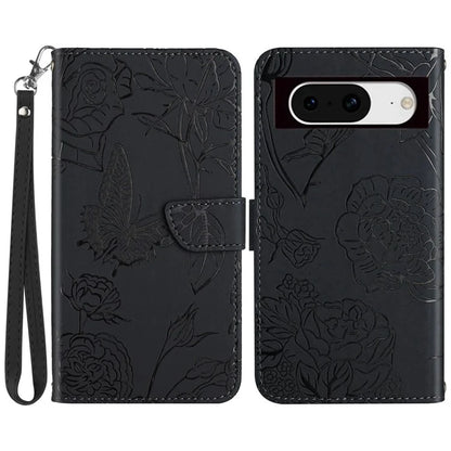 HT03 For Google Pixel 8a Cover Leather Stand Phone Wallet Case with Wrist Strap